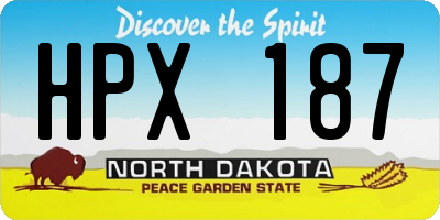 ND license plate HPX187