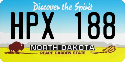 ND license plate HPX188