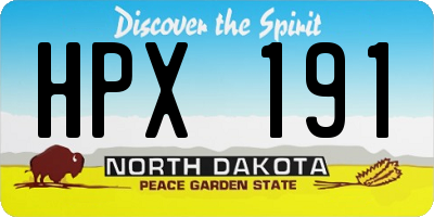 ND license plate HPX191