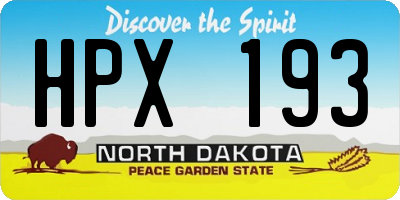 ND license plate HPX193