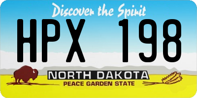 ND license plate HPX198