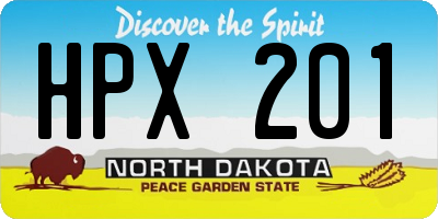 ND license plate HPX201