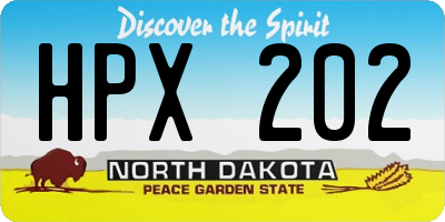 ND license plate HPX202
