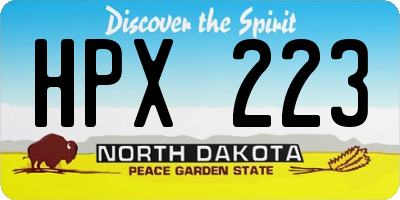 ND license plate HPX223