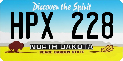 ND license plate HPX228