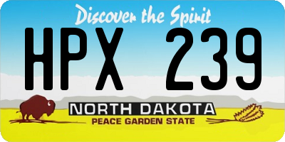 ND license plate HPX239
