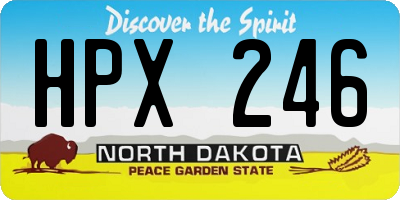 ND license plate HPX246