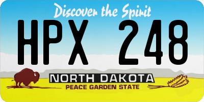 ND license plate HPX248