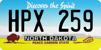 ND license plate HPX259