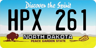ND license plate HPX261