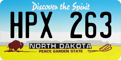 ND license plate HPX263