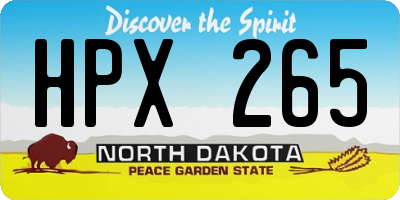 ND license plate HPX265