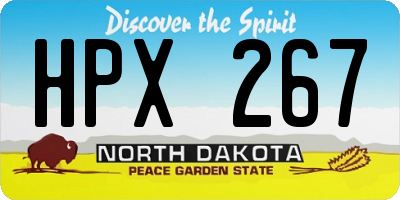 ND license plate HPX267