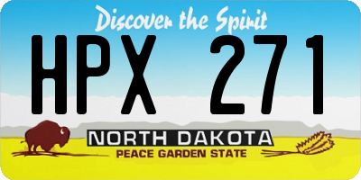 ND license plate HPX271