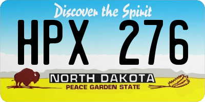 ND license plate HPX276