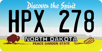 ND license plate HPX278