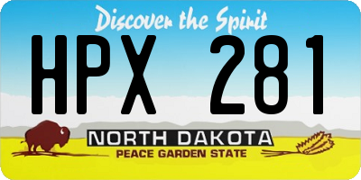 ND license plate HPX281