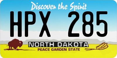 ND license plate HPX285