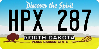 ND license plate HPX287