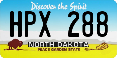 ND license plate HPX288