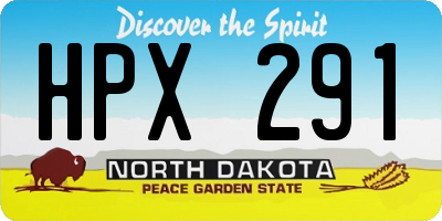 ND license plate HPX291