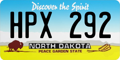 ND license plate HPX292
