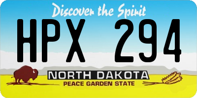 ND license plate HPX294