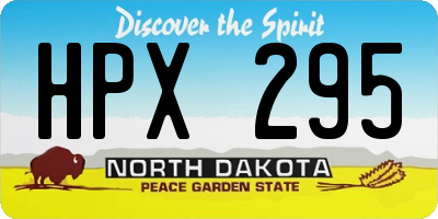 ND license plate HPX295