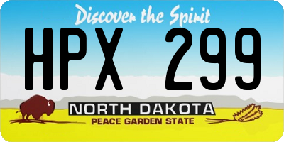 ND license plate HPX299