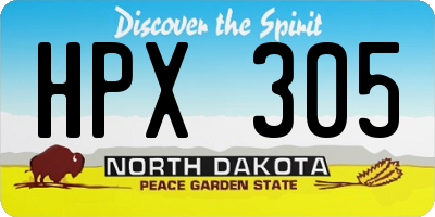 ND license plate HPX305