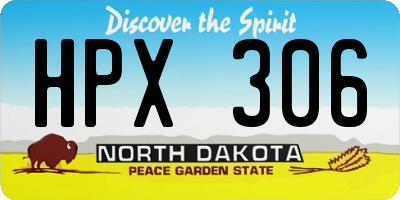 ND license plate HPX306