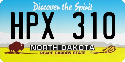 ND license plate HPX310
