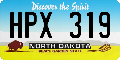 ND license plate HPX319