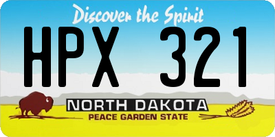 ND license plate HPX321
