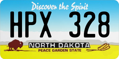 ND license plate HPX328