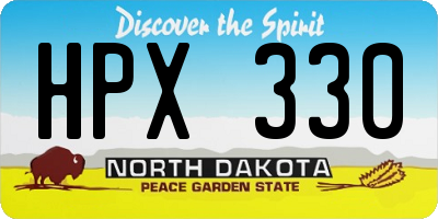 ND license plate HPX330