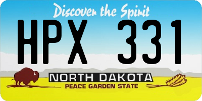 ND license plate HPX331