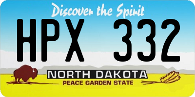 ND license plate HPX332