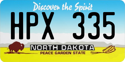 ND license plate HPX335