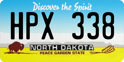 ND license plate HPX338