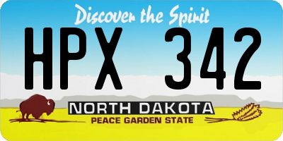 ND license plate HPX342