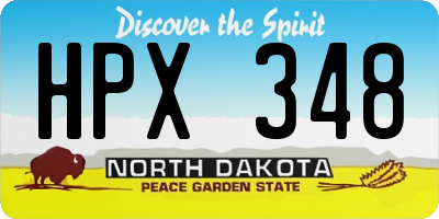 ND license plate HPX348