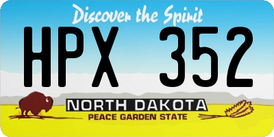 ND license plate HPX352