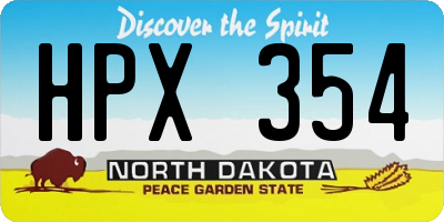 ND license plate HPX354