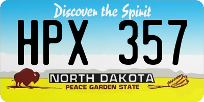 ND license plate HPX357