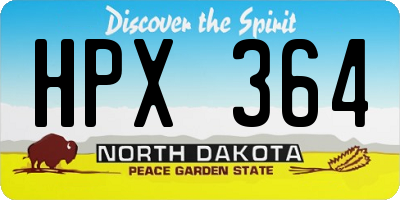 ND license plate HPX364
