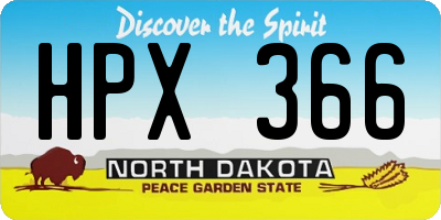 ND license plate HPX366