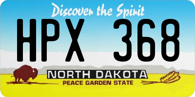 ND license plate HPX368