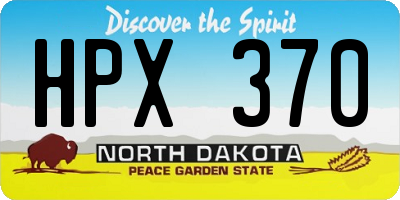 ND license plate HPX370