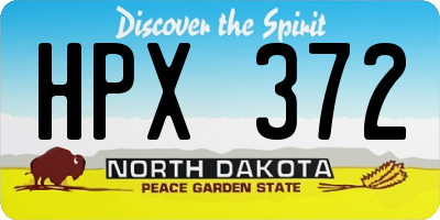 ND license plate HPX372